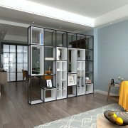 創(chuàng)意展柜。鐵木結(jié)合展柜